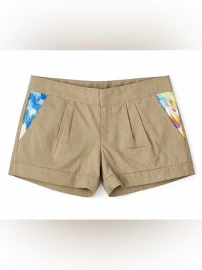 Wren Tailored Shorts Khaki NWT Feminine Floral Detail Size S